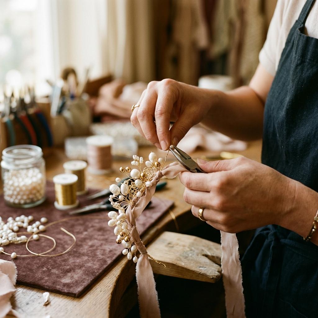 Founder Pooja Khan Handcrafting Jewelry